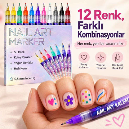 Tırnak Süsleme Kalemi Seti